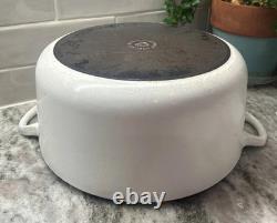 Vintage Le Creuset Dutch Oven 7.25 Qt #28 White READ L32