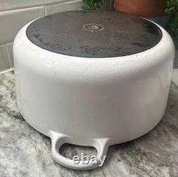 Vintage Le Creuset Dutch Oven 7.25 Qt #28 White READ L32