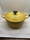 Vintage Le Creuset Dutch Oven C Yellow Cast Iron With Lid 2.5 Quart