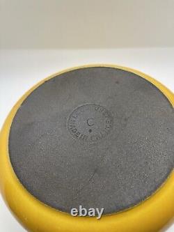 Vintage Le Creuset Dutch Oven C Yellow Cast Iron with Lid 2.5 Quart