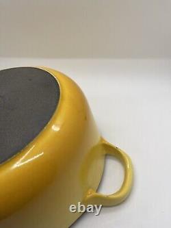 Vintage Le Creuset Dutch Oven C Yellow Cast Iron with Lid 2.5 Quart