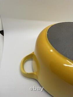 Vintage Le Creuset Dutch Oven C Yellow Cast Iron with Lid 2.5 Quart