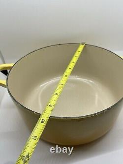 Vintage Le Creuset Dutch Oven C Yellow Cast Iron with Lid 2.5 Quart