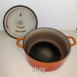 Vintage Le Creuset Dutch Oven E And Sauce Pot With Lid no. 14 Flame Orange