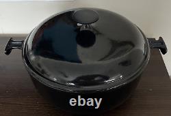 Vintage Le Creuset Dutch Oven Enzo Mari La Mama Black w Lid MCM #29 Cocotte Rare