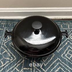 Vintage Le Creuset Dutch Oven Enzo Mari La Mama Black w Lid MCM #29 Cocotte Rare