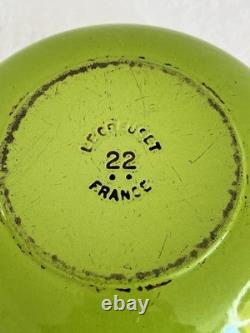 Vintage Le Creuset Dutch Oven Green Number 22 Soup Pot 2.75 QT