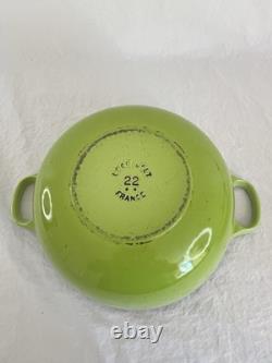 Vintage Le Creuset Dutch Oven Green Number 22 Soup Pot 2.75 QT