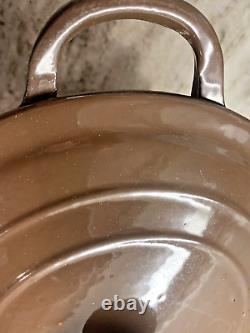 Vintage Le Creuset Dutch Oven Model D (22) 3.5 Qts. Brown withLid CRACK