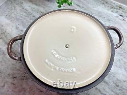 Vintage Le Creuset Dutch Oven Model D (22) 3.5 Qts. Brown withLid CRACK