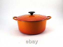 Vintage Le Creuset Dutch Oven Size'E' 4.2L Orange, Pre-Owned