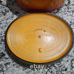 Vintage Le Creuset Dutch Oven With Lid Orange Flame G 7.25 Qt