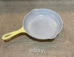 Vintage Le Creuset Dutch Oven withlid, Sauce Pan #16 withlid, 2 Skillets, Yellow