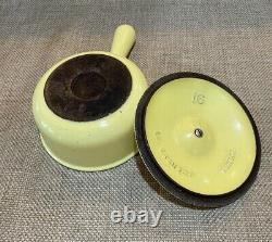 Vintage Le Creuset Dutch Oven withlid, Sauce Pan #16 withlid, 2 Skillets, Yellow