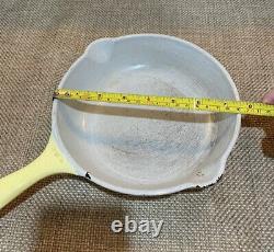 Vintage Le Creuset Dutch Oven withlid, Sauce Pan #16 withlid, 2 Skillets, Yellow