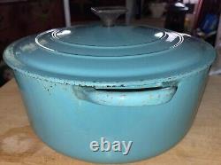 Vintage Le Creuset Enameled Cast Iron Dutch Oven E Robin Egg Blue Shown