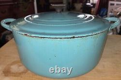 Vintage Le Creuset Enameled Cast Iron Dutch Oven E Robin Egg Blue Shown