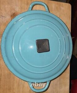 Vintage Le Creuset Enameled Cast Iron Dutch Oven E Robin Egg Blue Shown