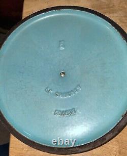 Vintage Le Creuset Enameled Cast Iron Dutch Oven E Robin Egg Blue Shown