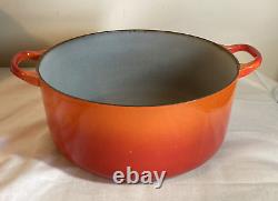 Vintage Le Creuset Flame Orange Dutch Oven Pot 6.5 Quart NO LID