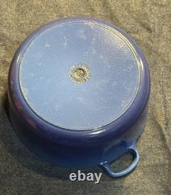 Vintage Le Creuset France Blue Dutch Oven Cast Iron Pot Cookware NO LID As Is