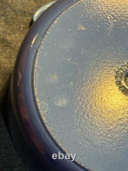 Vintage Le Creuset France Blue Dutch Oven Cast Iron Pot Cookware NO LID As Is