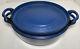 Vintage Le Creuset Oval Doufeu Dutch Oven Model # 29 Cobalt Color