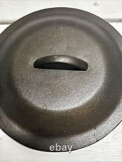 Vintage Lodge #6 Self Basting Lid Dutch Oven Cowboy Cast Iron Skillet Cover VHTF