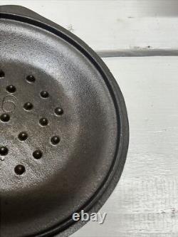 Vintage Lodge #6 Self Basting Lid Dutch Oven Cowboy Cast Iron Skillet Cover VHTF