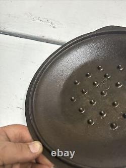 Vintage Lodge #6 Self Basting Lid Dutch Oven Cowboy Cast Iron Skillet Cover VHTF