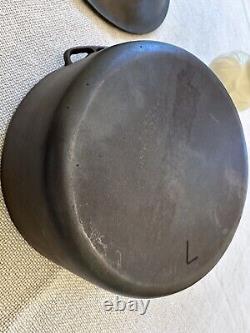 Vintage Lodge #7 Cast Iron Dutch Oven with Basting Lid and Wire Handle