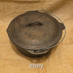 Vintage Lodge Cast Iron #10 DO Dutch Oven With Lid Made In USA
