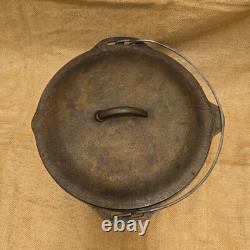 Vintage Lodge Cast Iron #10 DO Dutch Oven With Lid Made In USA