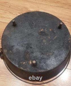 Vintage Lodge Large Cast Iron Dutch Oven Pot 14 C O with Lid 14 Inch 3 Leg