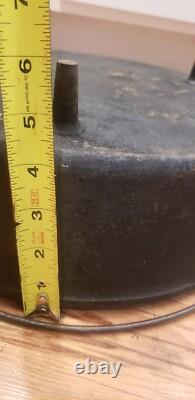Vintage Lodge Large Cast Iron Dutch Oven Pot 14 C O with Lid 14 Inch 3 Leg