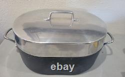 Vintage MAGNALITE GHC 15.5 Anodized Aluminum Roasting Pan Dutch Oven & Lid USA