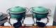 Vintage Mcm Enamelware Dual Pot Chaffing Dish/ Dutch Oven With Lid / Green