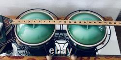 Vintage MCM Enamelware Dual Pot Chaffing Dish/ Dutch Oven With Lid / Green
