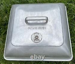 Vintage MONARCAST Dutch Oven Cast Aluminum Large 15x15x5.5 Lid And Insert