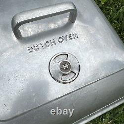 Vintage MONARCAST Dutch Oven Cast Aluminum Large 15x15x5.5 Lid And Insert
