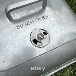 Vintage MONARCAST Dutch Oven Cast Aluminum Large 15x15x5.5 Lid And Insert