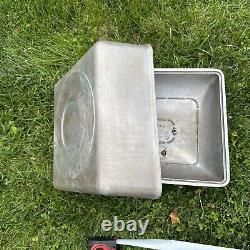Vintage MONARCAST Dutch Oven Cast Aluminum Large 15x15x5.5 Lid And Insert