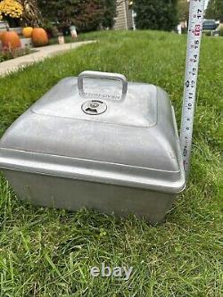 Vintage MONARCAST Dutch Oven Cast Aluminum Large 15x15x5.5 Lid And Insert