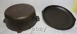 Vintage No. 10 Cast Iron Dutch Oven Pot with Lid & Bail Handle 12 5/8 Made USA