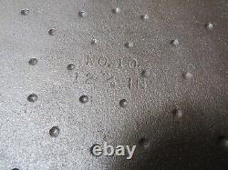 Vintage No. 10 Cast Iron Dutch Oven Pot with Lid & Bail Handle 12 5/8 Made USA