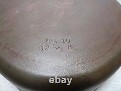 Vintage No. 10 Cast Iron Dutch Oven Pot with Lid & Bail Handle 12 5/8 Made USA