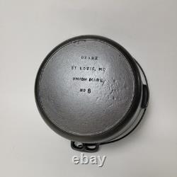 Vintage Ozark St Louis MO Union Made No 8 Cast Iron Dutch Oven with Lid