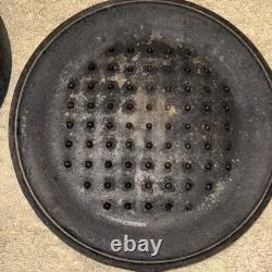 Vintage Unmarked Lodge #12 Cast Iron Dutch Oven + Lid Very Large Pot