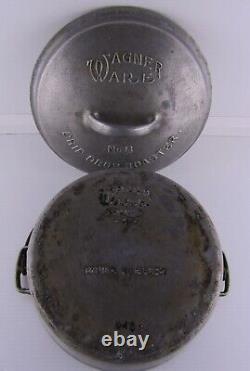 Vintage Wagner Ware Drip Drop No 8 Round Roaster 248 / 248D Dutch Oven
