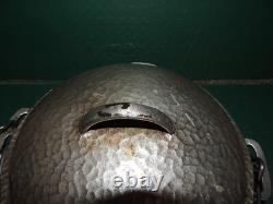 Vintage Wagner Ware H. S. 1268 No. 8 Hammered Nickel Plated Cast Iron Dutch Oven